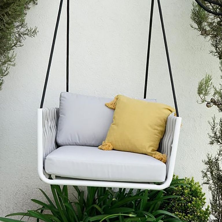 Silla colgante mecedora mónaco gris light