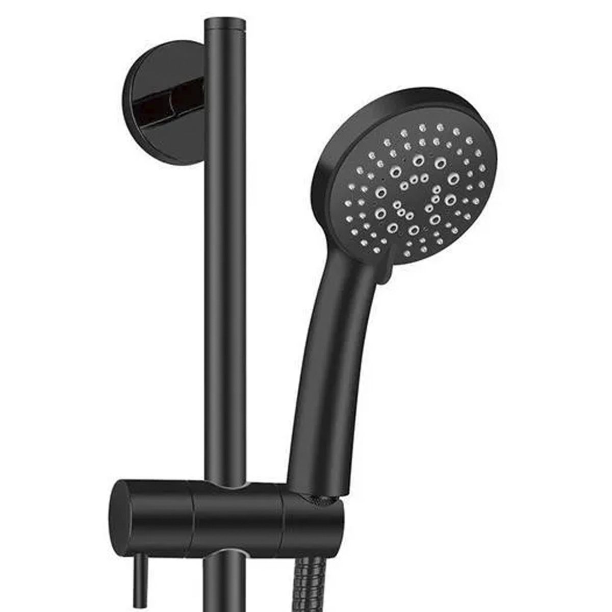 KLIPEN - Set barra ducha, flex, fono, soporte negro mate