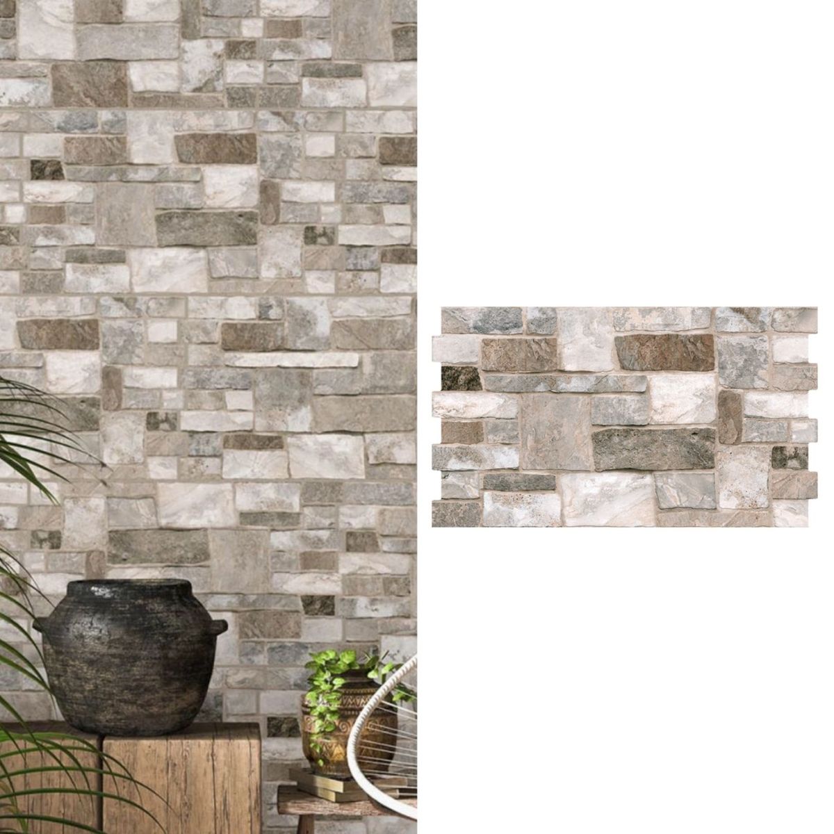 CRISTOFOLETTI - Cerámica 32x54 cm Rock Vulcan Gris 1.38 m2