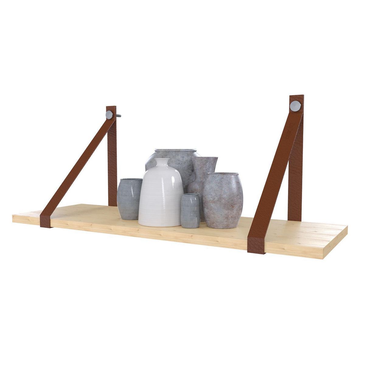 VEKKAHOME - Repisa Couro 1 Nivel(es) 40x24x20 cm Café