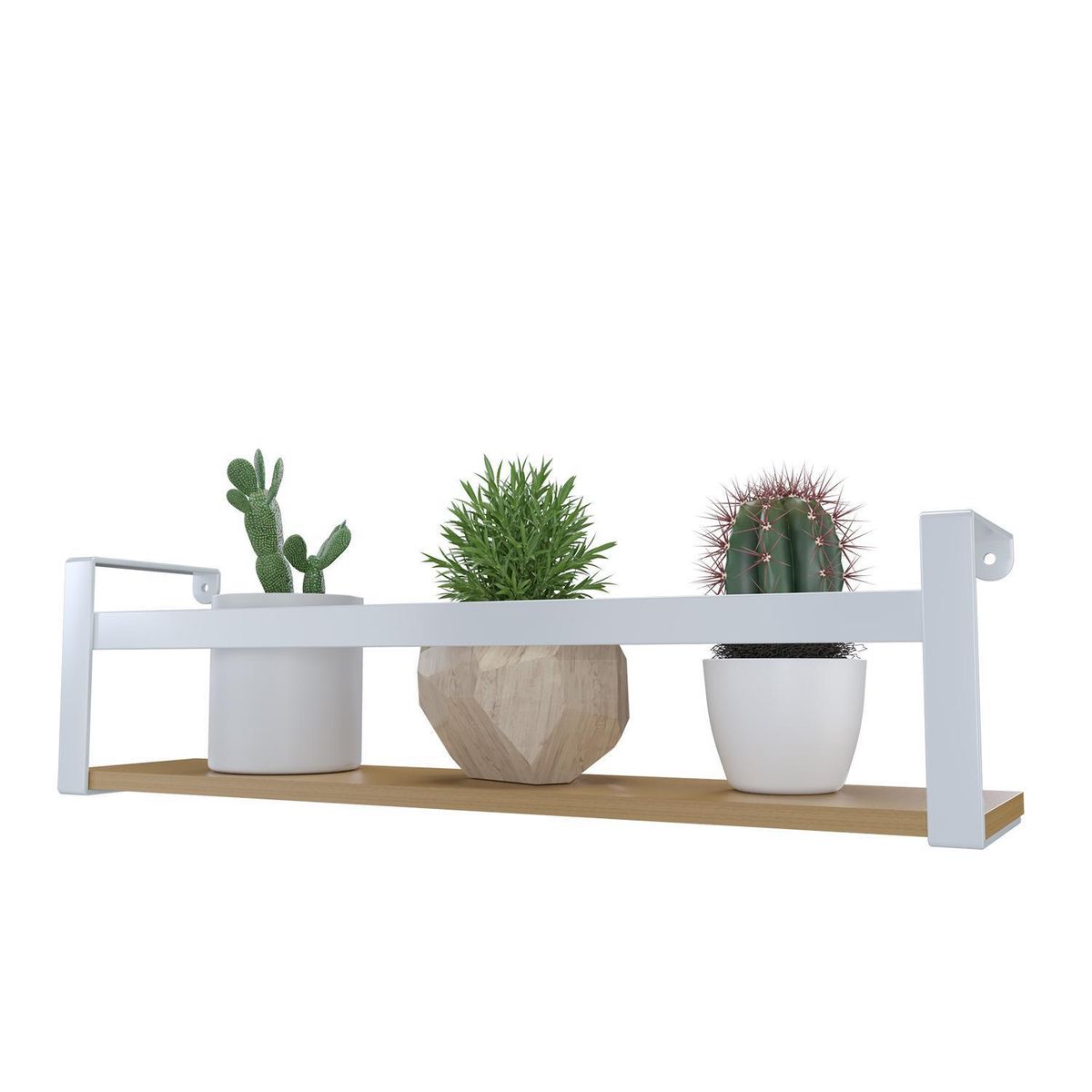 VEKKAHOME - Repisa  1 Nivel(es) 45x12x10 cm Blanco/Café