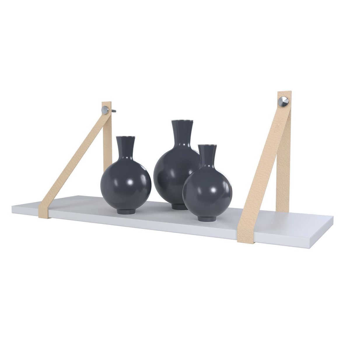 VEKKAHOME - Repisa Couro  1 Nivel(es) 60x24x20 cm Blanco/Beige