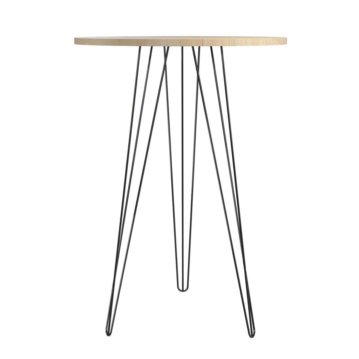 VEKKAHOME - Mesa Lateral Alta 535 Beige 53.5x53.5x75 cm