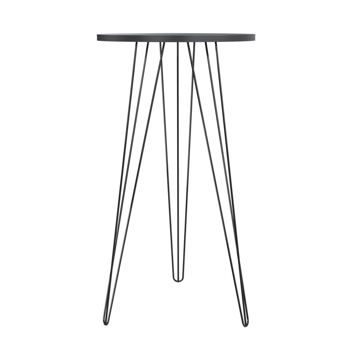 VEKKAHOME - Mesa Lateral Alta 400 Negro 40x40x75 cm