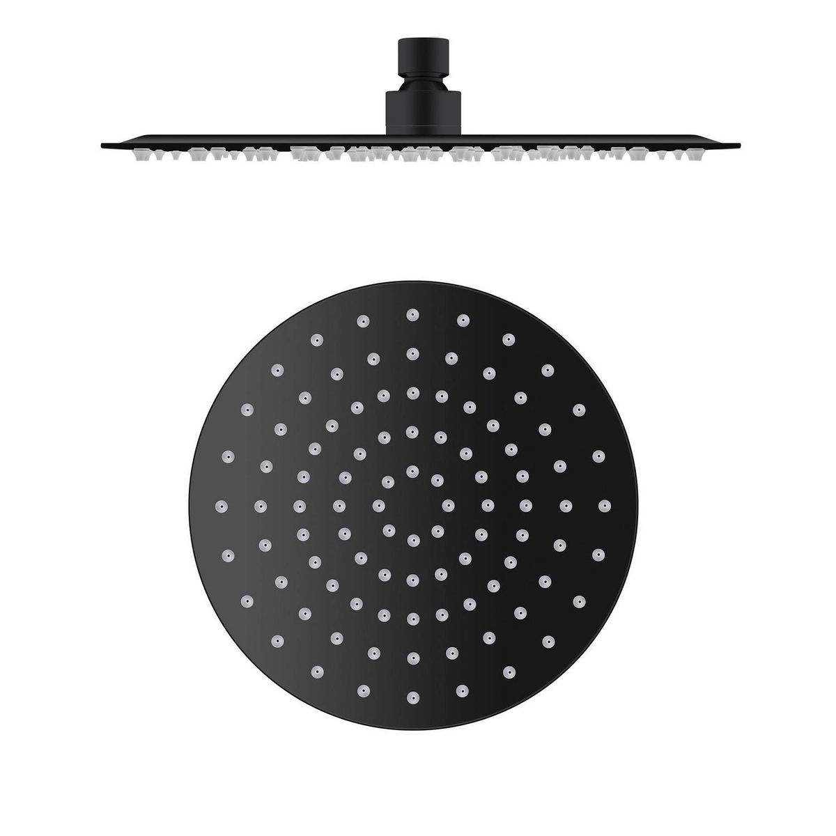 KLIPEN - Ducha fija negro mate, no incluye brazo