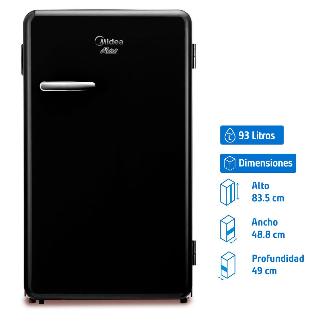 MIDEA - Minibar Frigobar 93 Litros Negro MDRD142FGE30