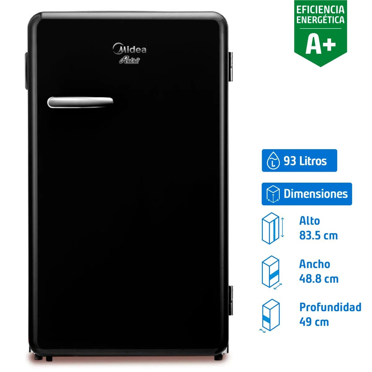 MIDEA - Minibar Frigobar 93 Litros Negro MDRD142FGE30