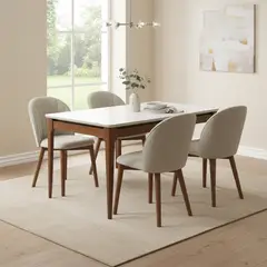 DECOCASA - Juego de Comedor Addar 4 Sillas Mesa Rectangular 90x77,2x160 cm Café