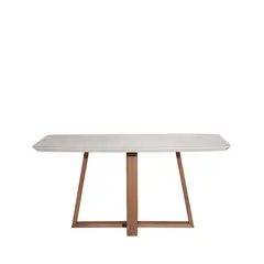 DECOCASA - Juego de Comedor Alba 6 Sillas Mesa Rectangular 89,5x78,4x160 cm Madera/Blanco
