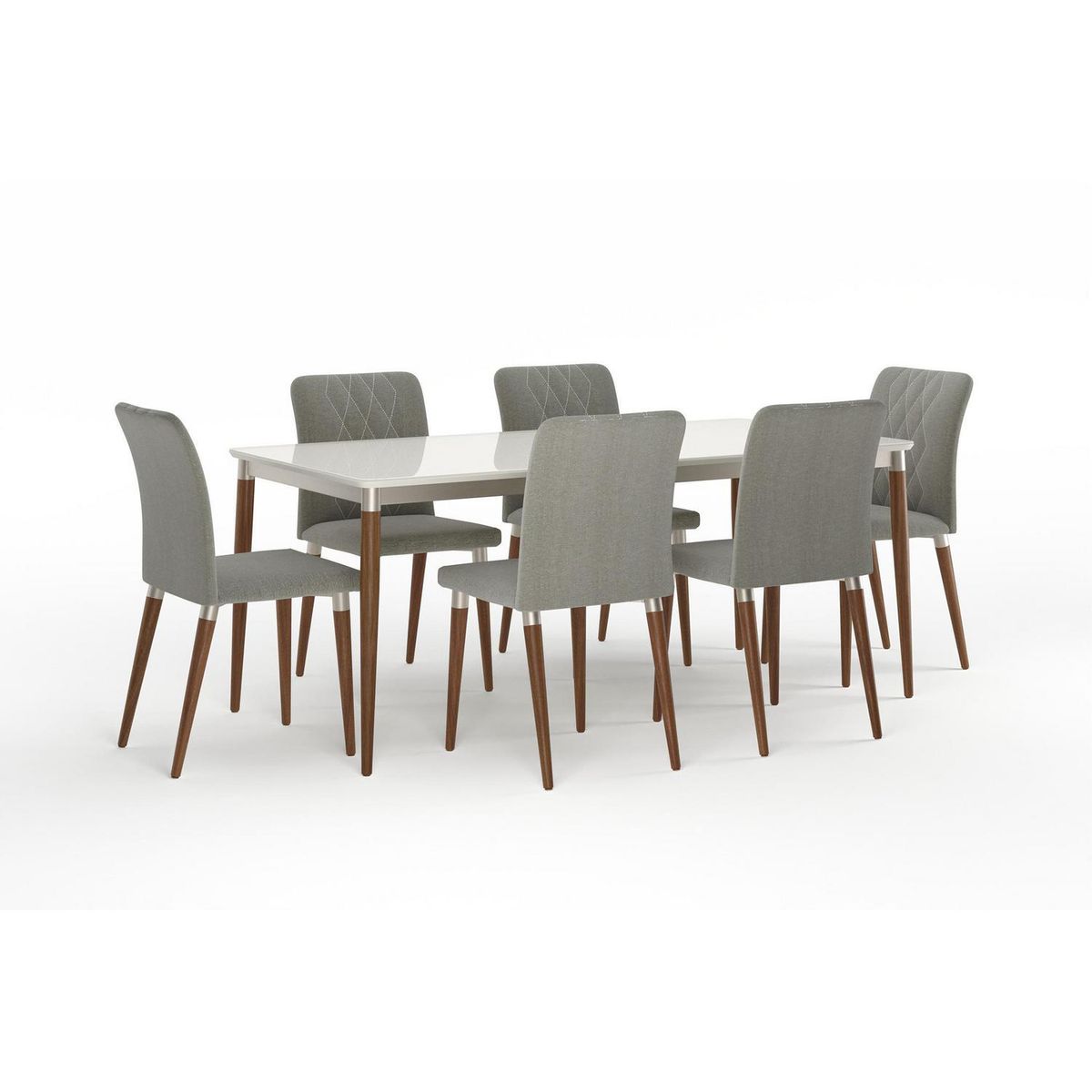 DECOCASA - Juego de Comedor Abbey 6 Sillas Mesa Rectangular 90x76,2x184 cm Café
