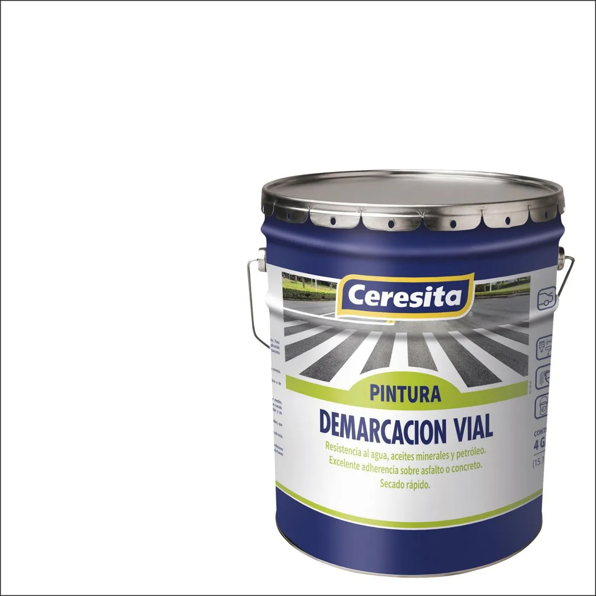 CERESITA - Pintura de Alto Tráfico Contrastante Lata 1 galón(es) Mate Blanco