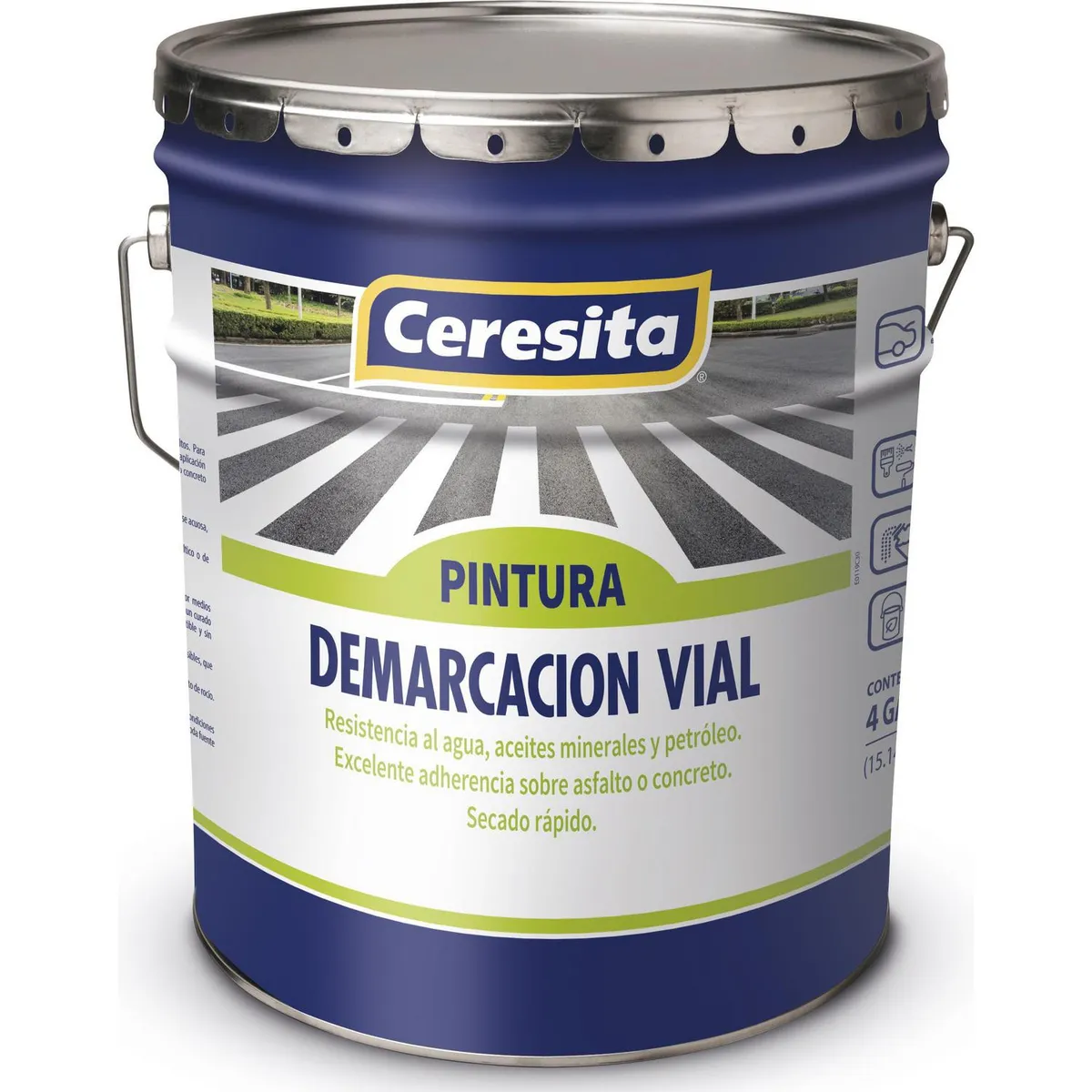 CERESITA - Pintura de Alto Tráfico Contrastante Lata 1 galón(es) Mate Blanco