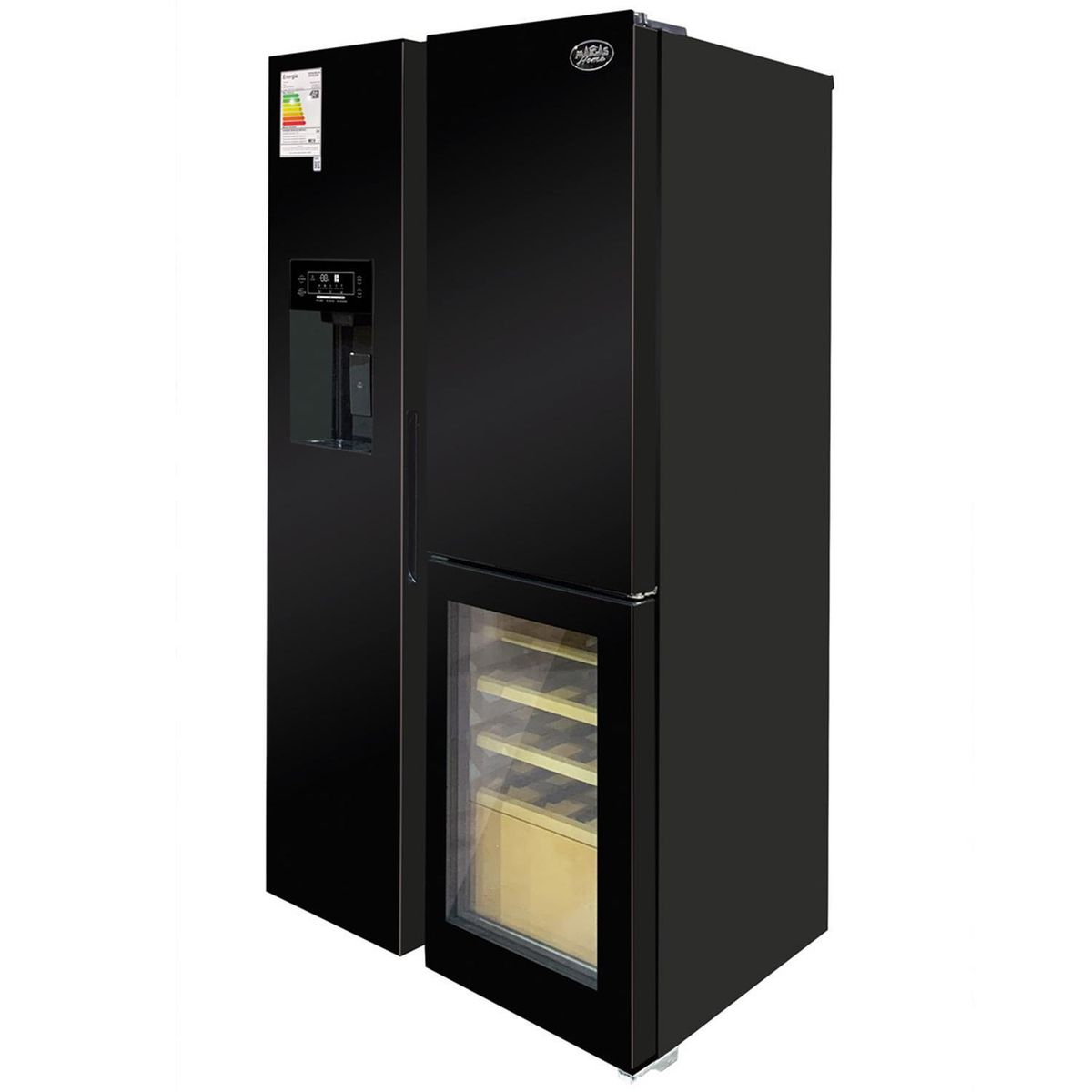 MAIGAS - Refrigerador/Cava 3 Puertas Side by Side No Frost 514 Litros Negro BC562N