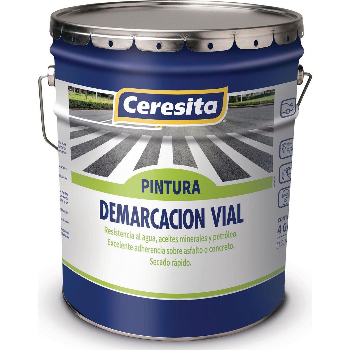 CERESITA - Pintura de Alto Tráfico Contrastante Lata 1 galón(es) Mate Amarillo RAL 1003