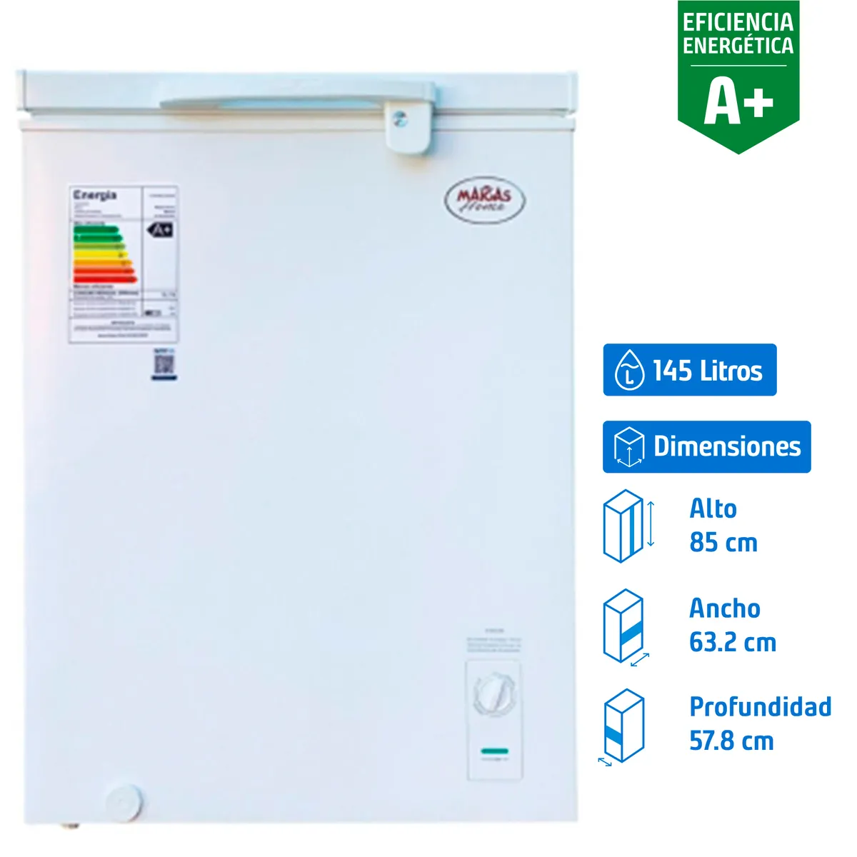 MAIGAS - Congelador Dual Horizontal 145 Litros Blanco HS-186C