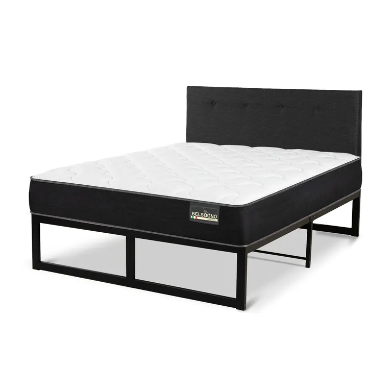 Cama Iron Smart Belsogno Plus Black 2 Pl Respaldo Black