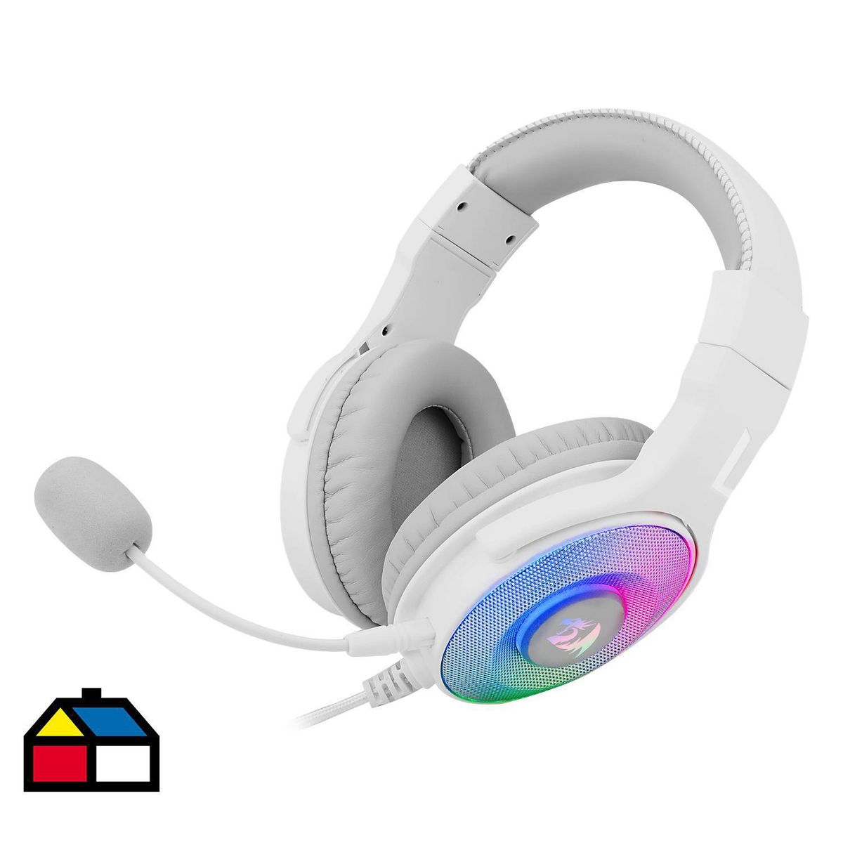 REDRAGON - Audífono gamer RGB Pandora 7.1 3,5mm H350W blanco