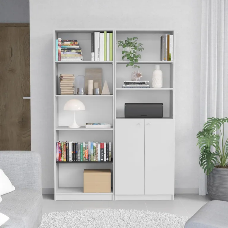 TUHOME Combo estante 62cm + estante 2 puertas blanco