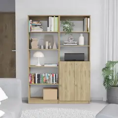 TUHOME - Combo estante 62cm + estante 2 puertas macadamia