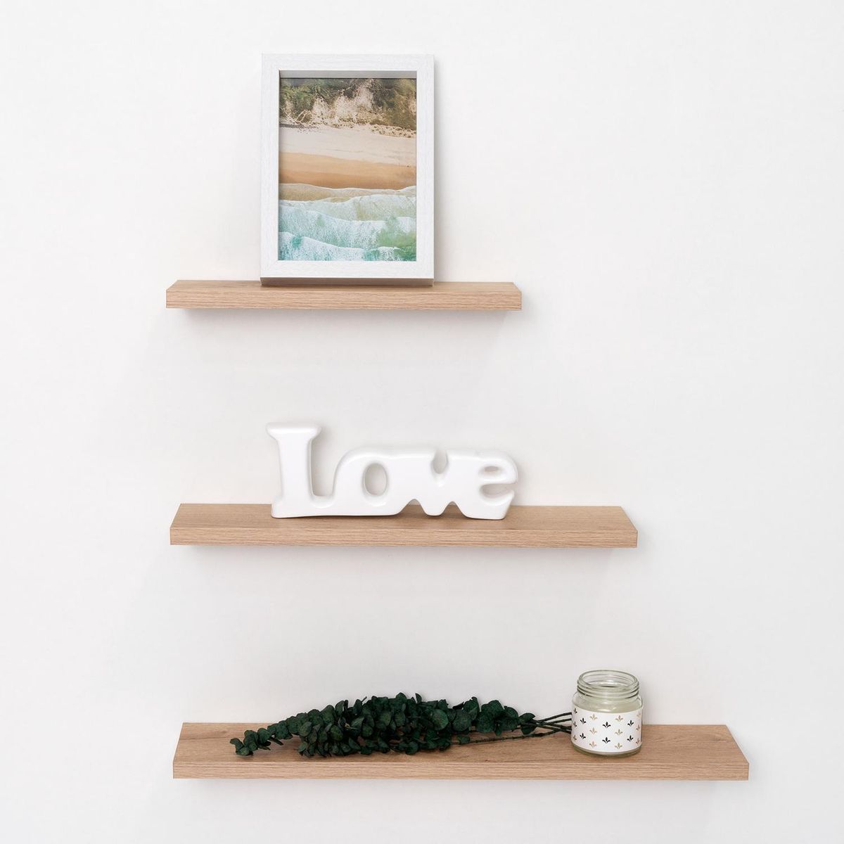 TUHOME - Repisa Balluci Aglomerado 3 Nivel(es) 3x50x15 cm Rovere