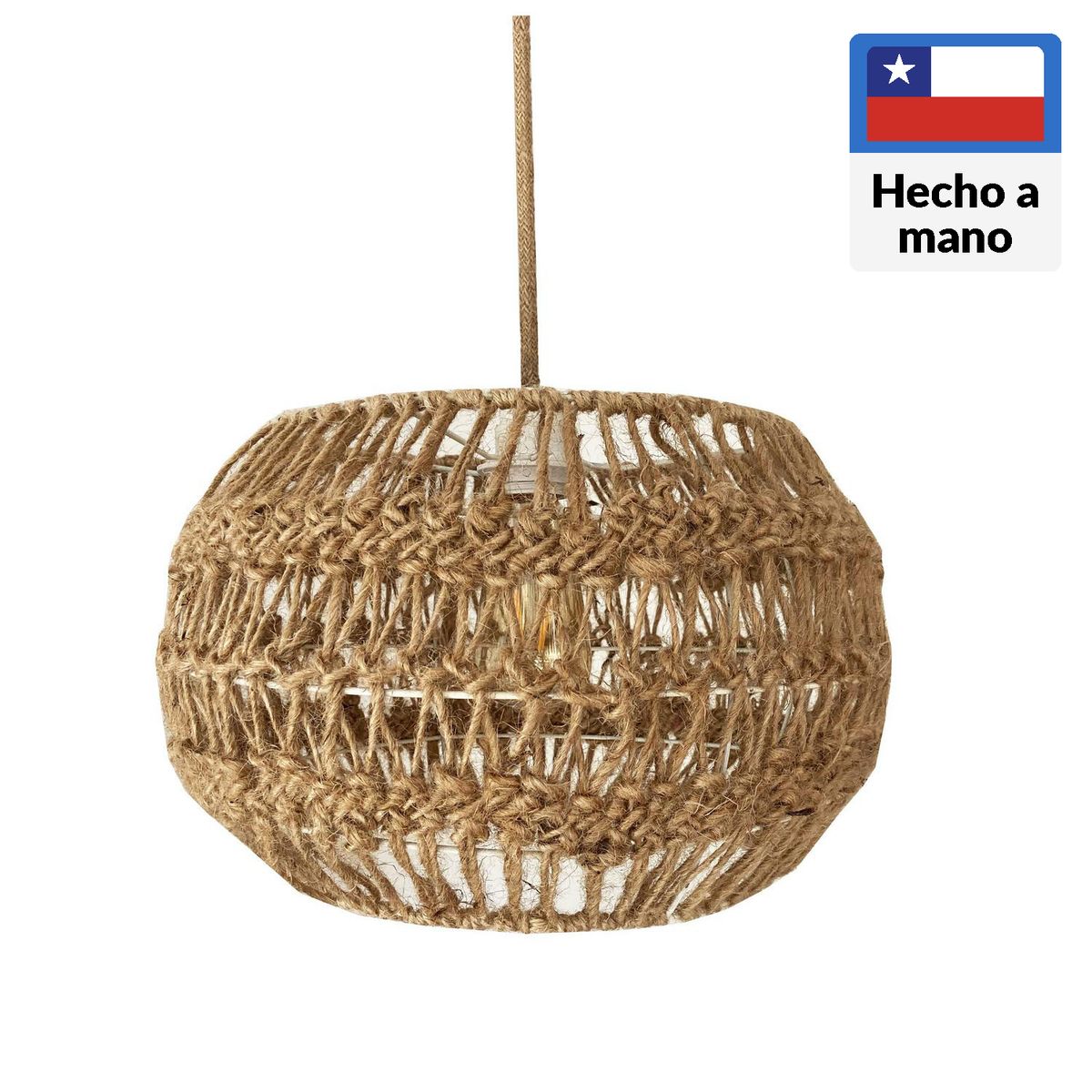 CAROLD STEVENS - Lámpara Colgante Bohoo Mimbre Café 35 cm