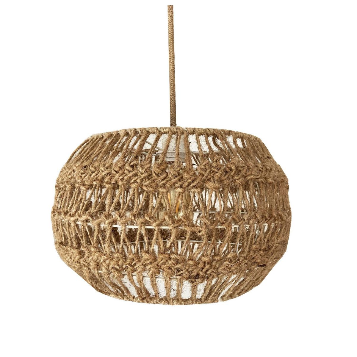 CAROLD STEVENS - Lámpara Colgante Bohoo Mimbre Café 35 cm