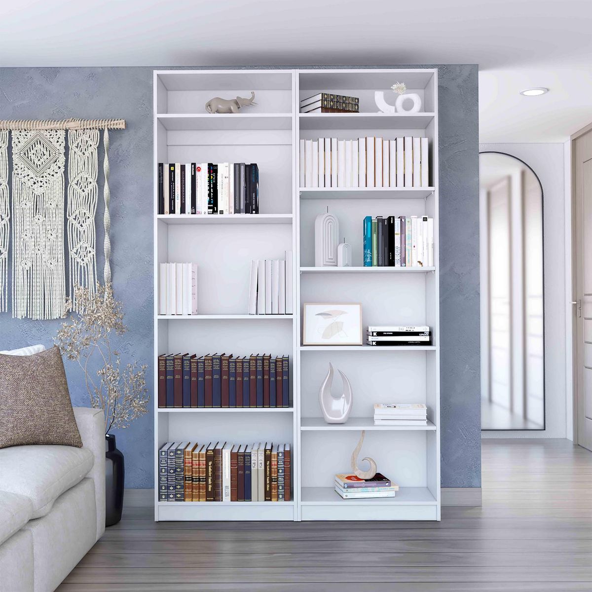 TUHOME - Combo 2 estantes + complemento blanco