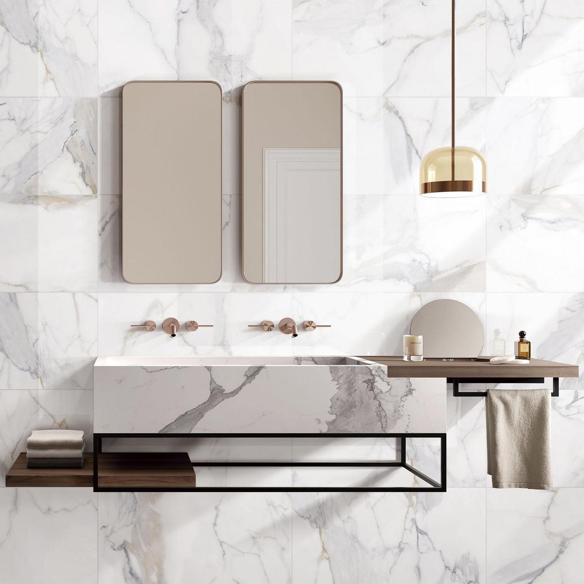 KLIPEN - Porcelanato 60x60 cm Prestige Blanco Dorado Silk 1.44 m2