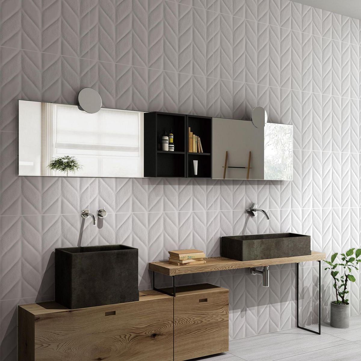 KLIPEN - Cerámica Muro 30X60 Ice Deco Chevron Brillante 1.44 M2