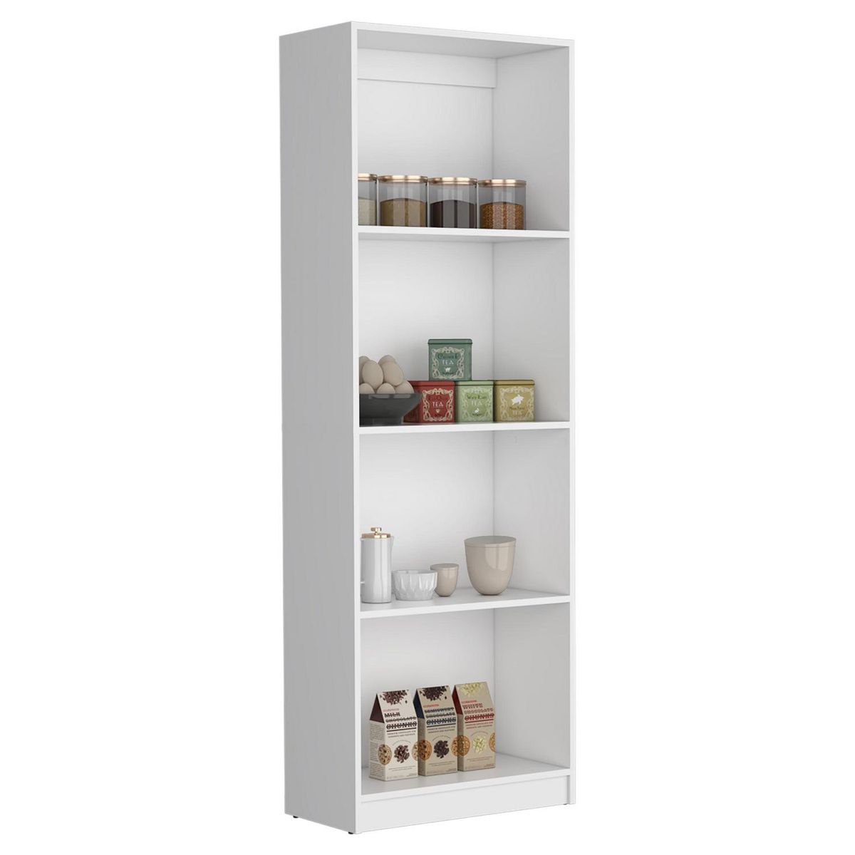 TUHOME - Combo estante 45cm + estante 2 puertas + estante 4 repisas blanco