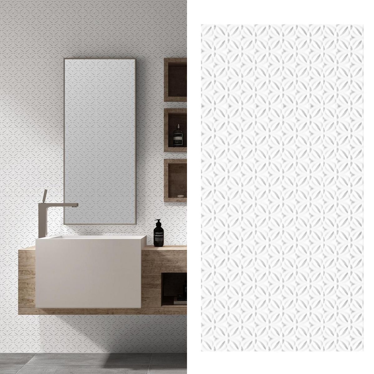 KLIPEN - Cerámica Muro 30X60 Ice Deco Flower Brillante 1.44 M2