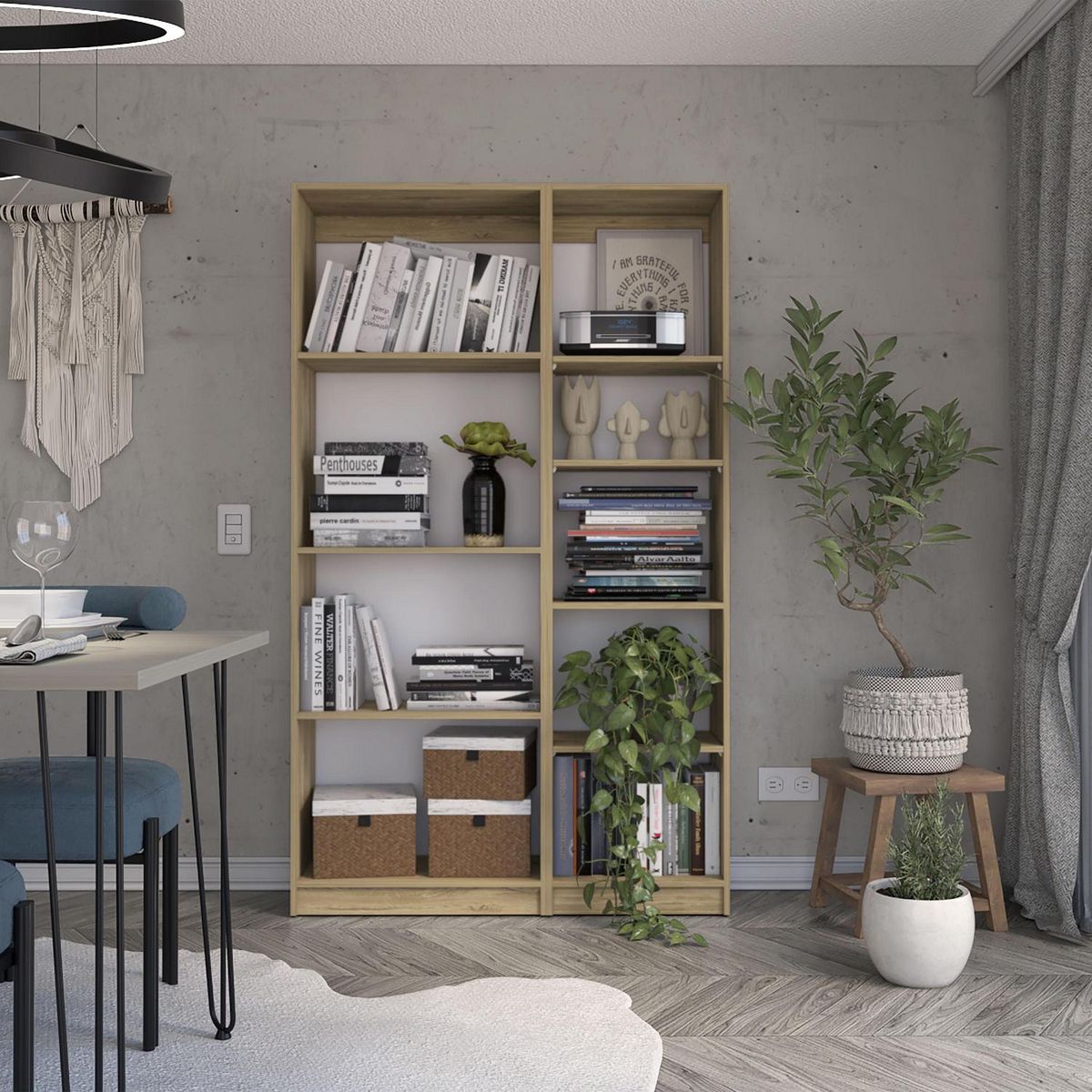 TUHOME - Combo estante 62cm + estante 45cm blanco macadamia