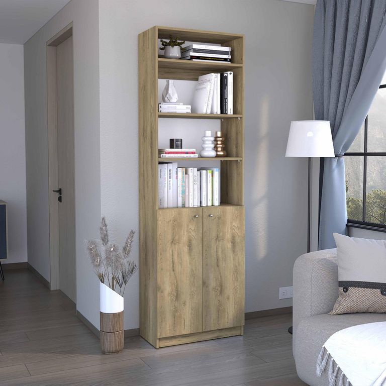 TUHOME Combo estante 2 puertas + complemento macadamia