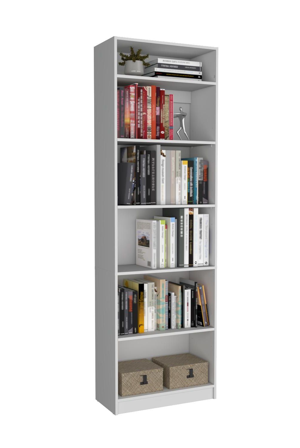 TUHOME - Combo estante 5 repisas + complemento blanco