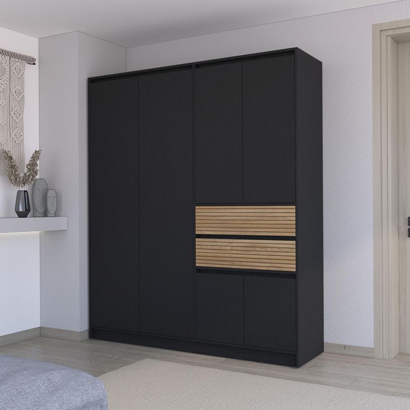 TUHOME - Clóset Austin 6 Puerta(s) 6 Repisa(s) 170x200x47 cm Wengué