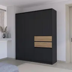 TUHOME - Clóset Austin 6 Puerta(s) 2 Cajón(es) 6 Repisa(s) 170x200x47 cm Wengué