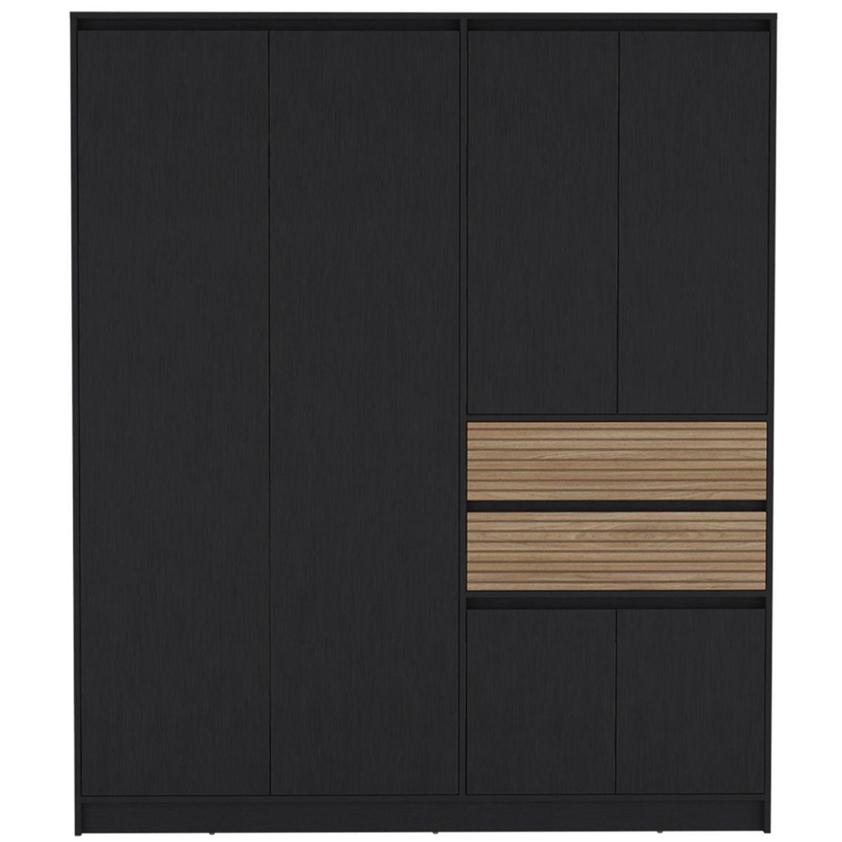TUHOME - Clóset 6 Puerta(s) 2 Cajón(es) 6 Repisa(s) 170x200x47 cm Wengué