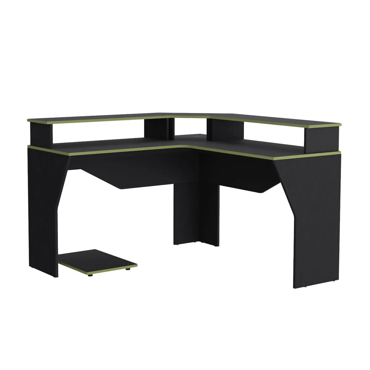 TUHOME - Escritorio Gamer en L Esquinero Guma Wengue 127.95x88.5x127.9 cm