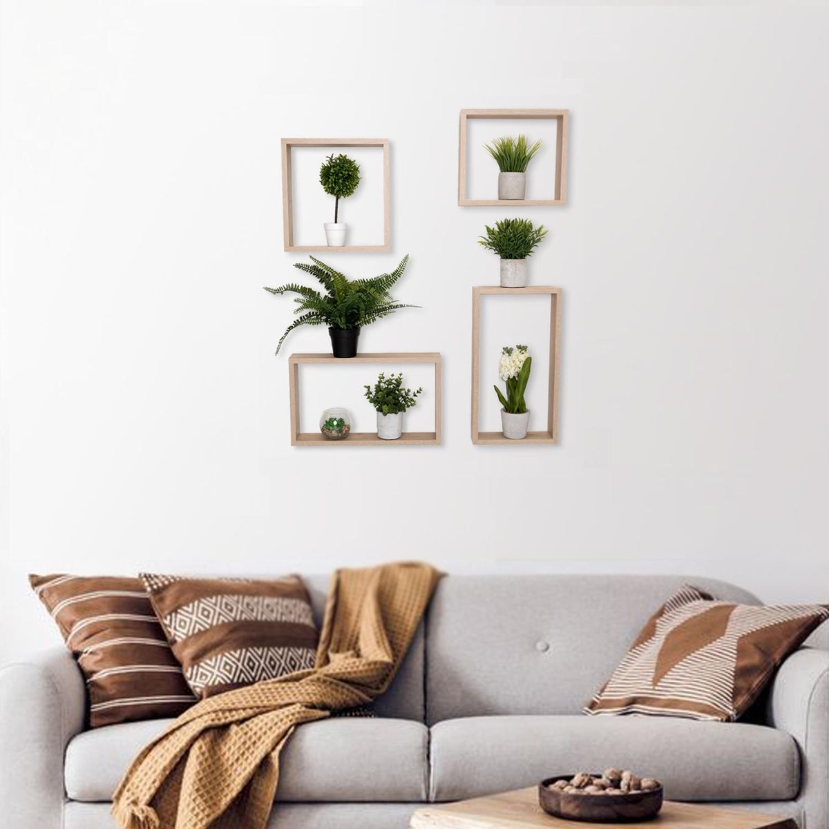 TUHOME - Repisa Zeus Aglomerado 4 Nivel(es) 46x31x8 cm Rovere