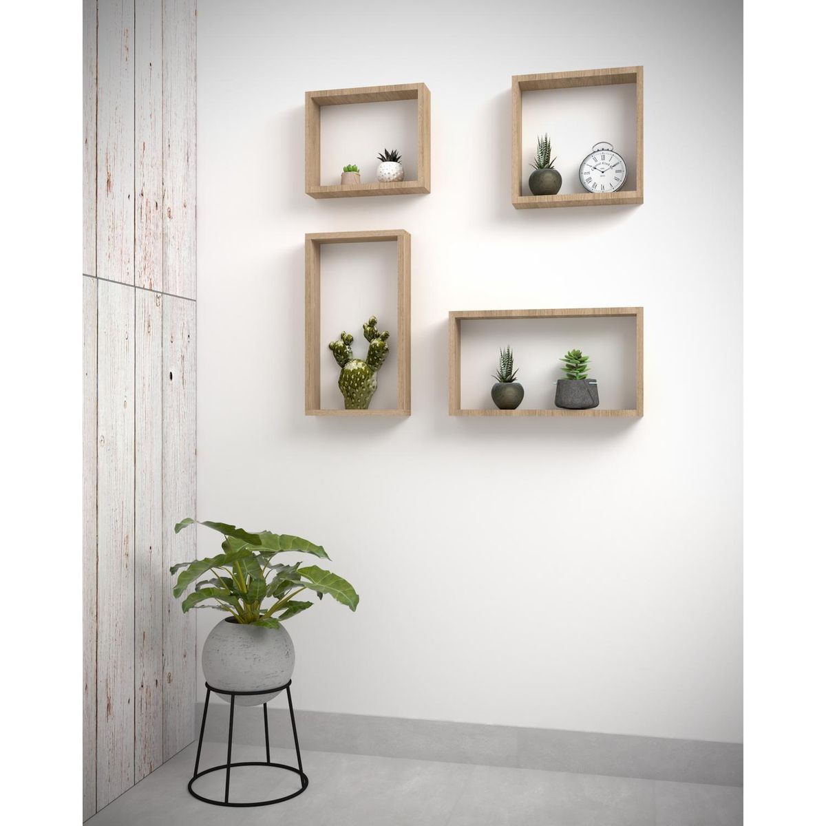 TUHOME - Repisa Zeus Aglomerado 4 Nivel(es) 46x31x8 cm Rovere