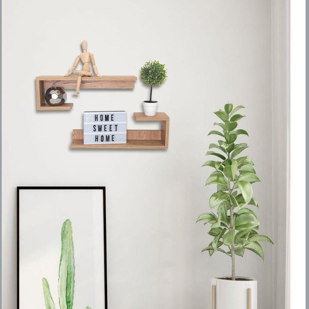 TUHOME - Repisa Santino Aglomerado 2 Nivel(es) 37x28x8 cm Rovere