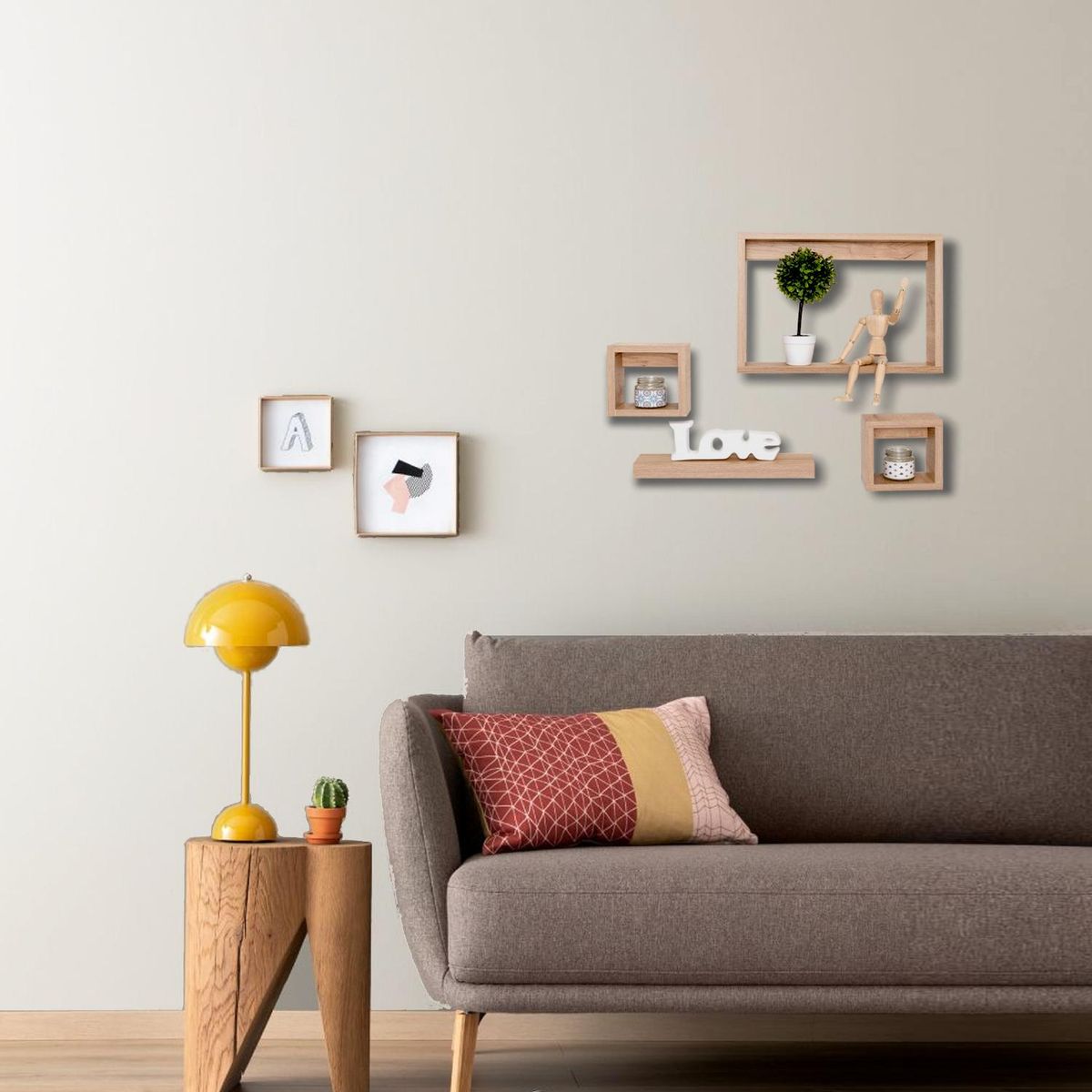 TUHOME - Repisa Amelia Aglomerado 4 Nivel(es) 40x30x8 cm Rovere