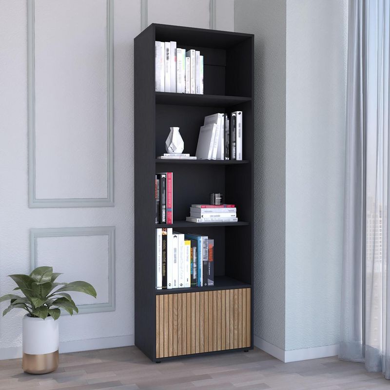 TUHOME - Librero Funes Aglomerado 5 Nivel(es) 60x180x35 cm Wengué