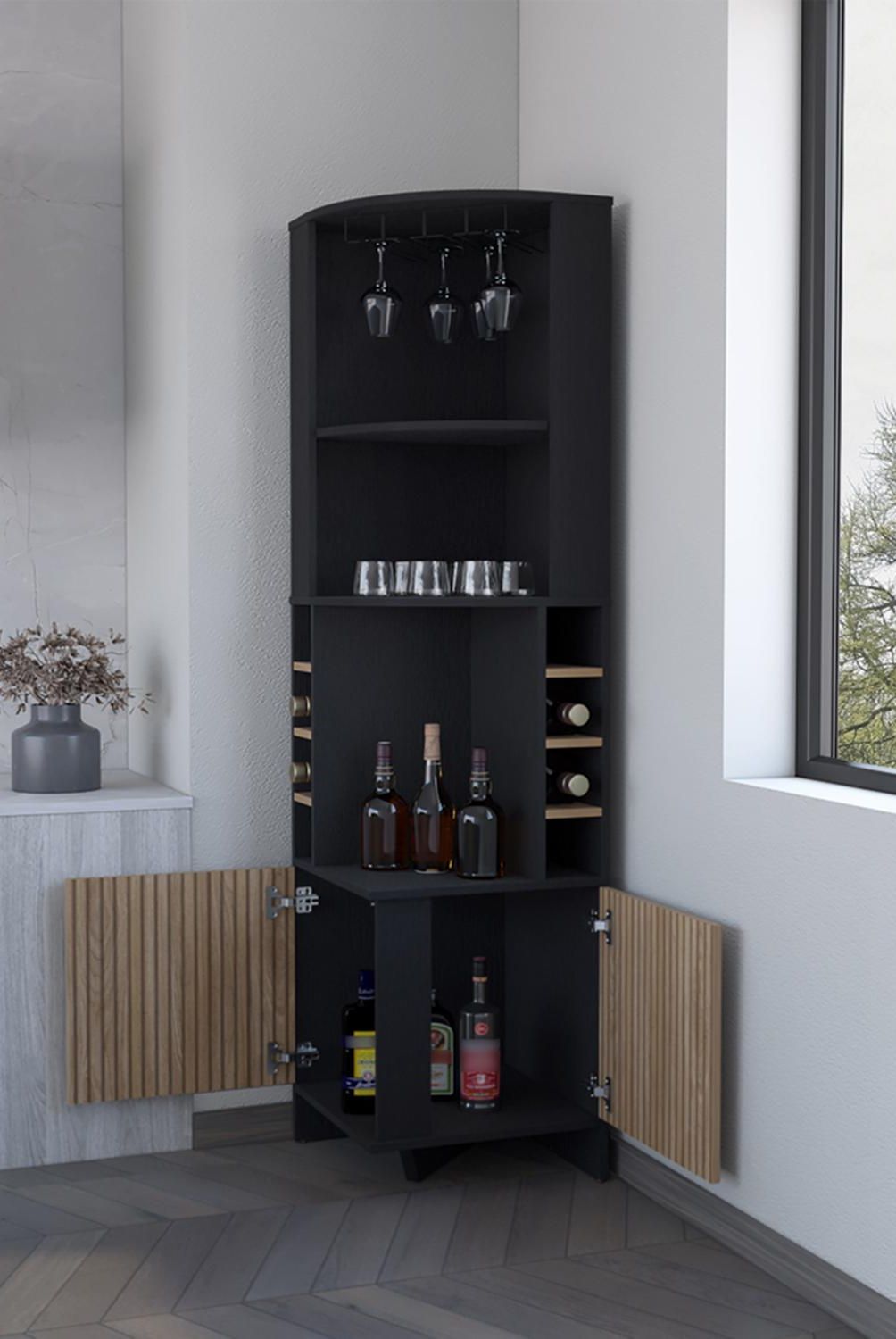 TUHOME - Bar Esquinero Funes 46.9x180x46.9 cm Wengue