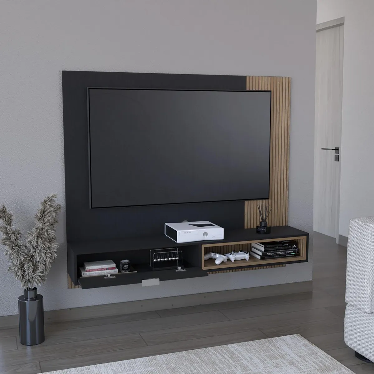 TUHOME - Panel TV 59 funes wengue