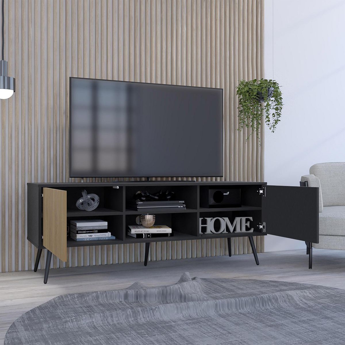 TUHOME - Rack TV 59 funes eco 150 wengue