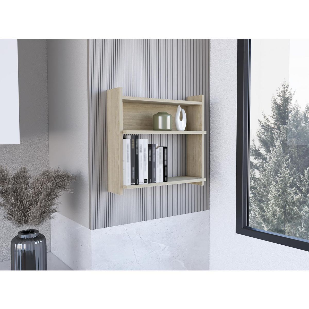 TUHOME - Repisa Vera Aglomerado 3 Nivel(es) 53x50x17.5 cm Rovere