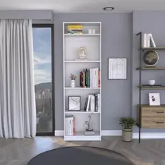 TUHOME - Combo estante 4 repisas + complemento blanco