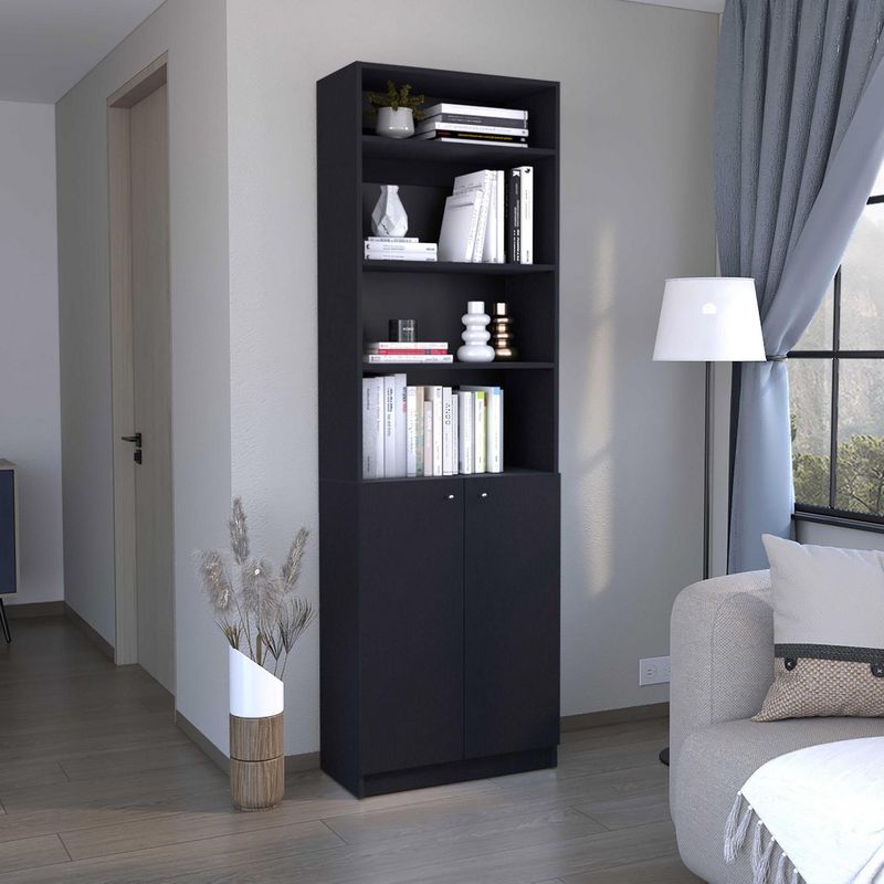 TUHOME - Combo estante 2 puertas + complemento wengue