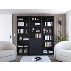 TUHOME - Combo 2 estantes 5 repisas + estante 2 puertas + 3 complemento wengue